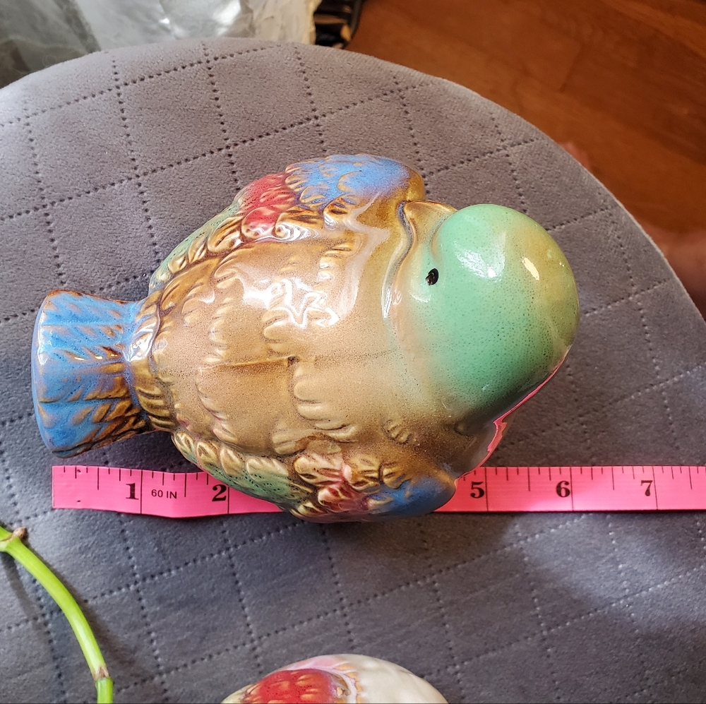 Colorful Glazed Ceramic Birds Set Of 2 - Picture 8 of 9